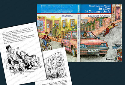 ILLUSTRATION |  Jugendbuch zur Kommunion, Tusche, Aquarell, Frottage. 4- bändige Reihe