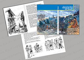 ILLUSTRATION |  Jugendbuch zur Kommunion, Tusche, Aquarell, Frottage. 4- bändige Reihe